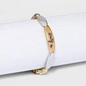 Bella Uno Bellissima Recycled Silver Plated "Unity" Stretch Bracelet Gold